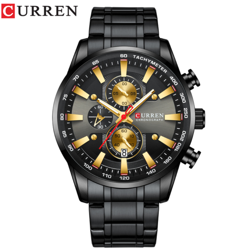 CURREN Watches Men Fashion Quartz Wristwatch Chronograph Clock Date Watches Stainless Steel Watch