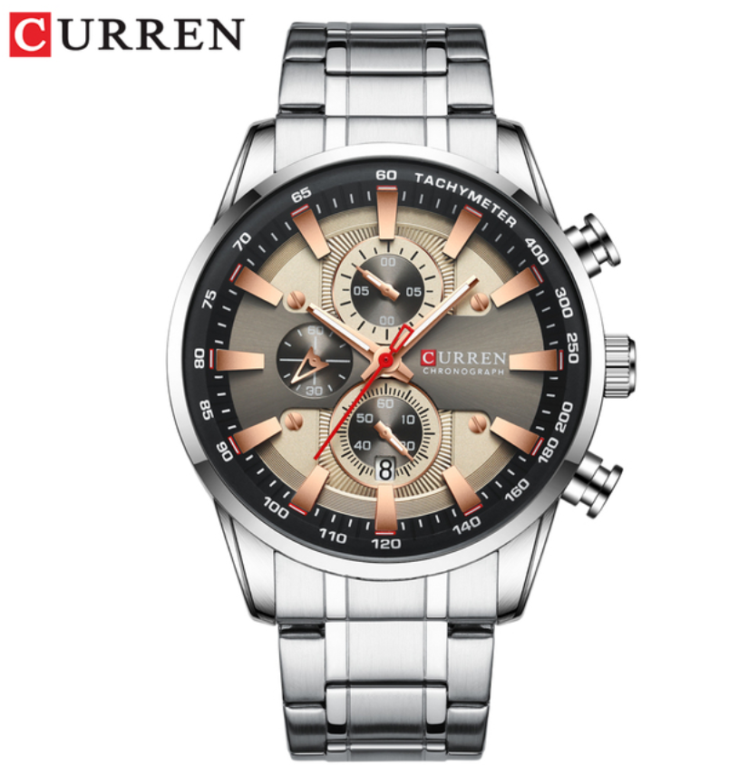CURREN Watches Men Fashion Quartz Wristwatch Chronograph Clock Date Watches Stainless Steel Watch