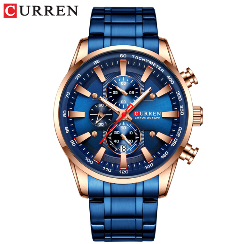 CURREN Watches Men Fashion Quartz Wristwatch Chronograph Clock Date Watches Stainless Steel Watch