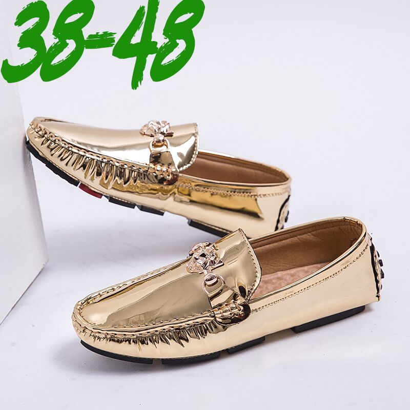 New Gold Silver Glitter Shoes Casual Soft Driving Shoes Plus Size Men Light Boat Shoes Loafers