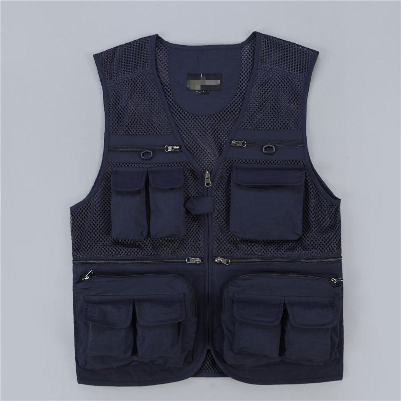 Men's Vests Tactical Vest Coat Photographer Waistcoat  Many Pocket Plus Size Mesh Sleeveless Jacket
