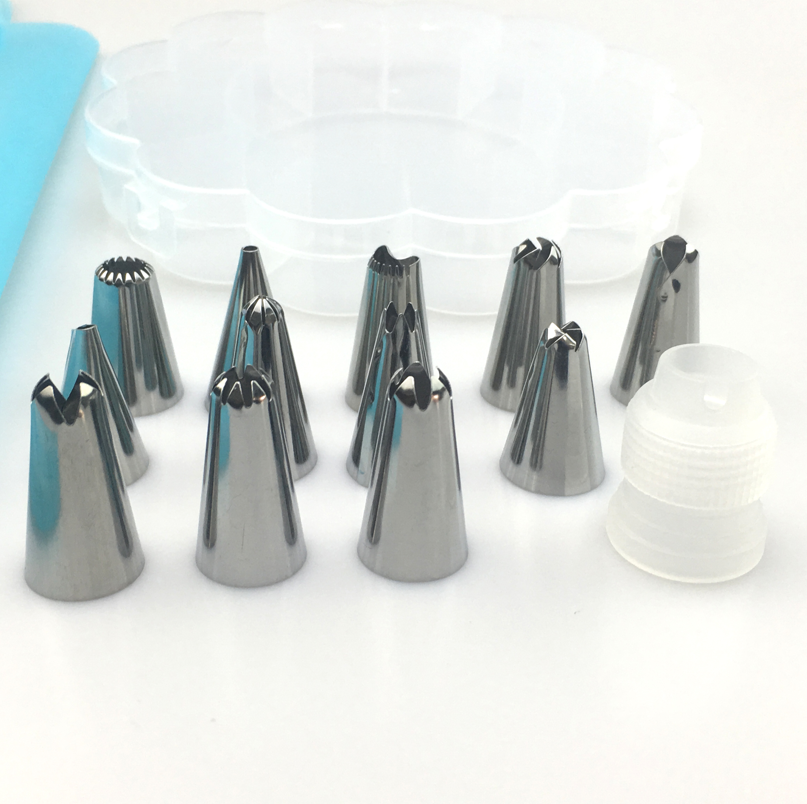 18PCS/Set Cake Decor Tools Reusable Pastry Bags Tips Icing Piping Nozzles Scraper With Storage Box Kitchen & Dining room appliances