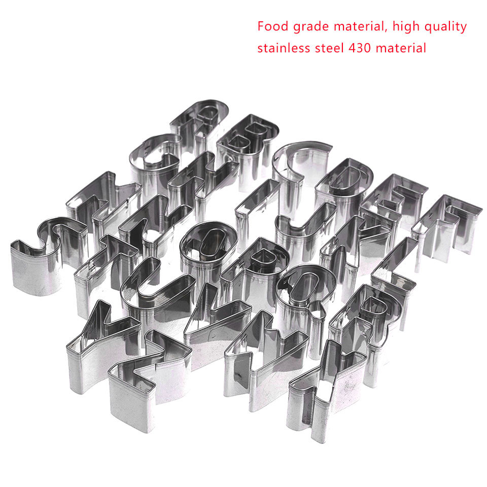 26PCS Stainless Steel Alphabet Letter Cookie Cutters Mold Biscuit Cutter Fondant Cake Decorating Kitchen & Dining room appliances