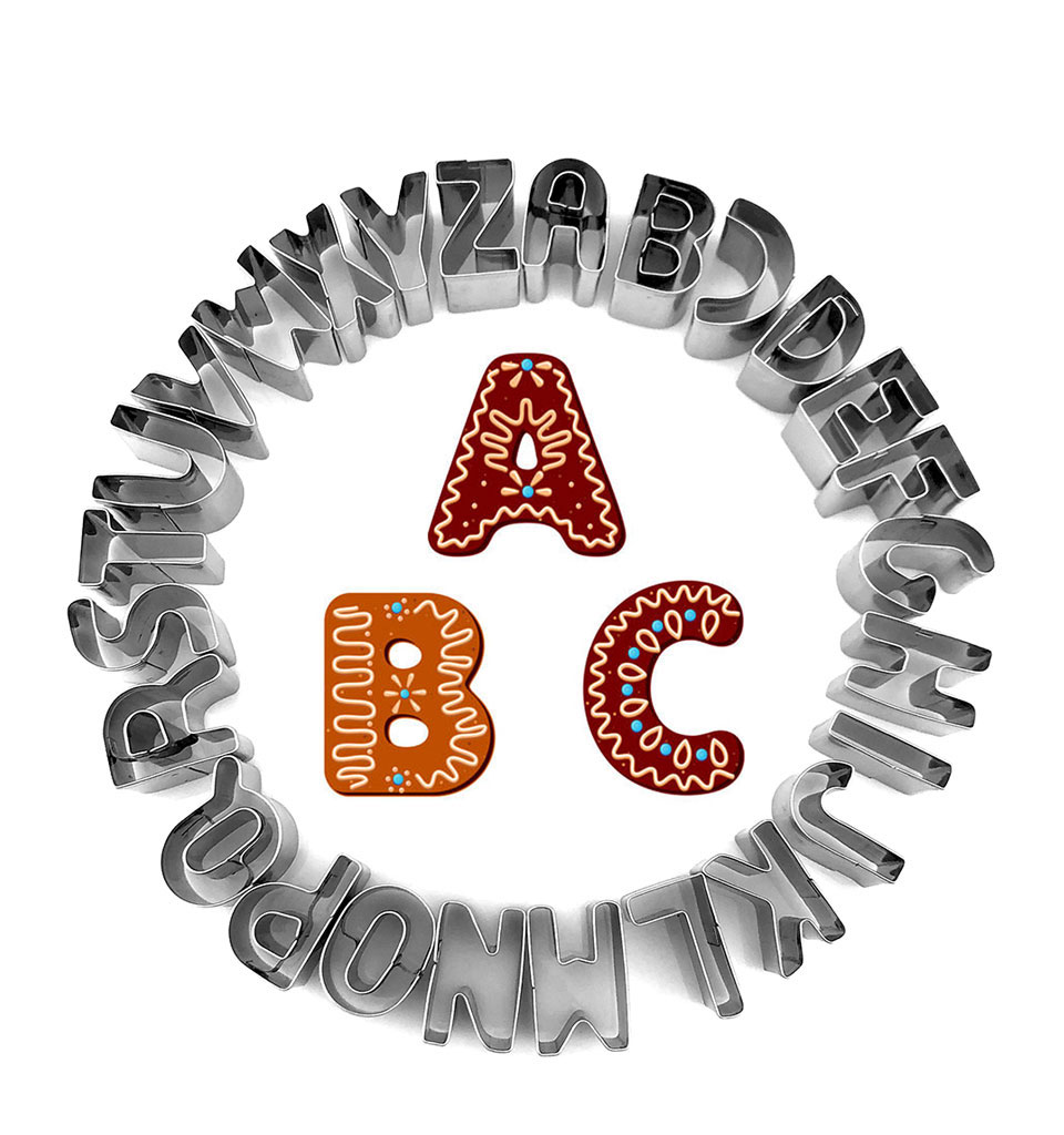 26PCS Stainless Steel Alphabet Letter Cookie Cutters Mold Biscuit Cutter Fondant Cake Decorating Kitchen & Dining room appliances