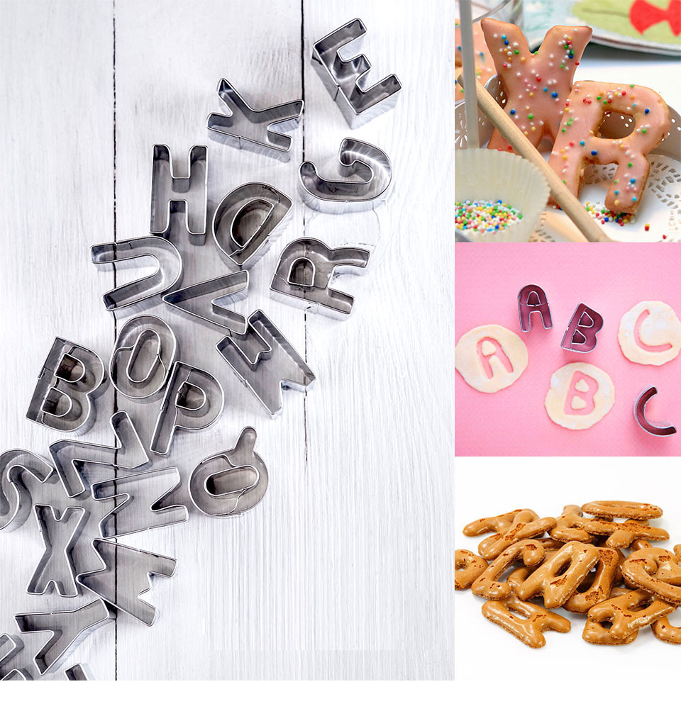 26PCS Stainless Steel Alphabet Letter Cookie Cutters Mold Biscuit Cutter Fondant Cake Decorating Kitchen & Dining room appliances