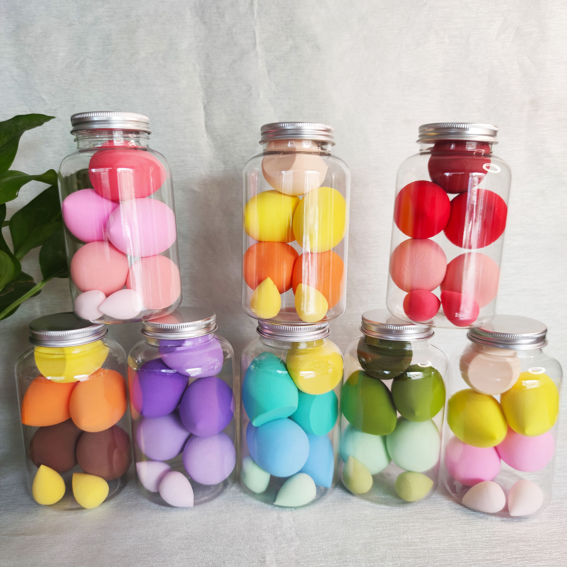 7PCS/Set Makeup Sponge Set Powder Foundation Cosmetic Puff Beauty Blenders Set With Jar Makeup Tools