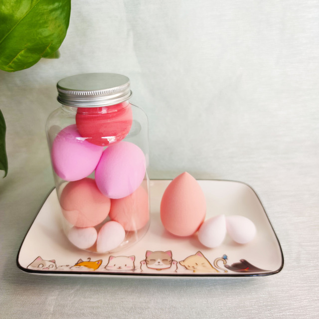 7PCS/Set Makeup Sponge Set Powder Foundation Cosmetic Puff Beauty Blenders Set With Jar Makeup Tools