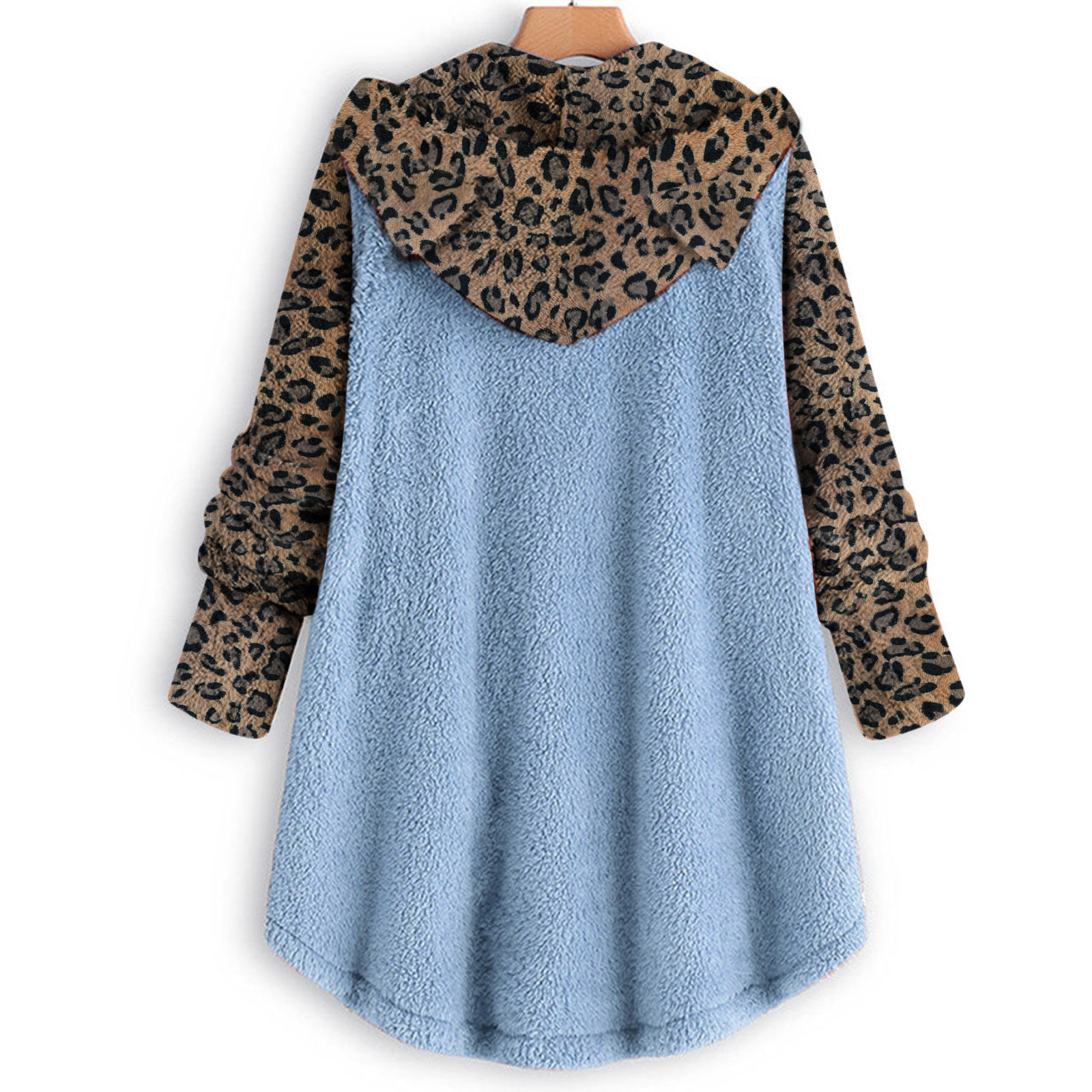 New Leopard Hoodies Women Jackets Women Coats Patchwork Tops Hooded Pullover Plus Size Windbreaker