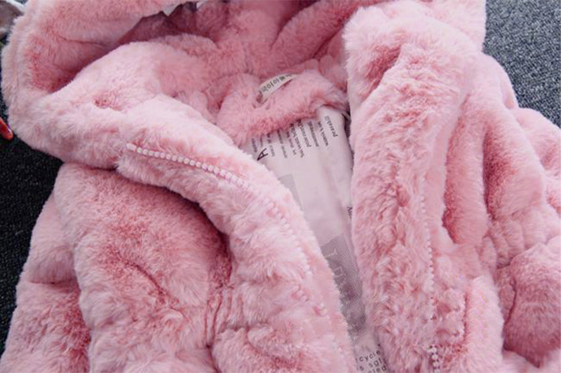 Baby Girl Clothes Winter Warm Fur Coat Girl Wool Sweater Fur Padded Jackets Big Ears Thickened Quilted Cotton Baby Coats