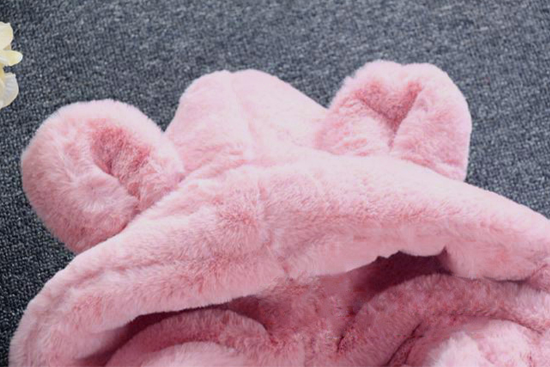Baby Girl Clothes Winter Warm Fur Coat Girl Wool Sweater Fur Padded Jackets Big Ears Thickened Quilted Cotton Baby Coats