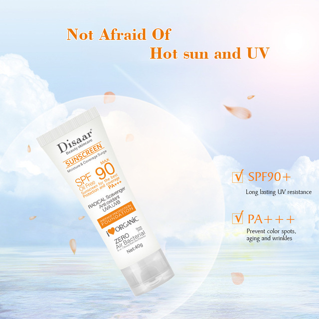 New Sunscreen Lotion Facial Skin Care Sunscreen Cream SPF90 Anti-Aging  Moisturizing Oil Free Radical Scavenger Anti Oxidant UVA/UVB