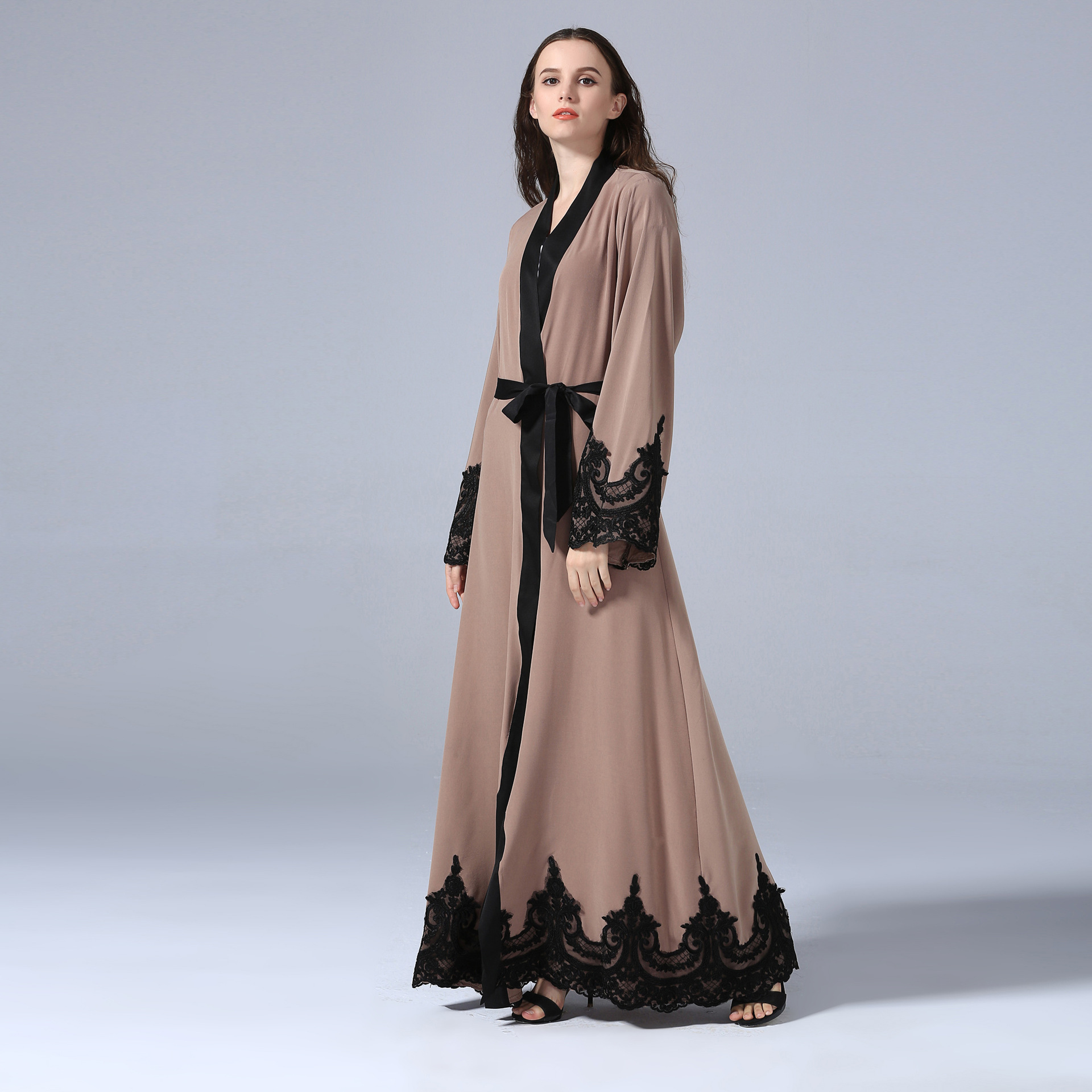 Exclusive discounts for Plus Size Islamic Clothing Muslim Turkish Dresses  Abayas Women Abaya Dubai Dress Ramadan Patchwork Lace Long Cardigan