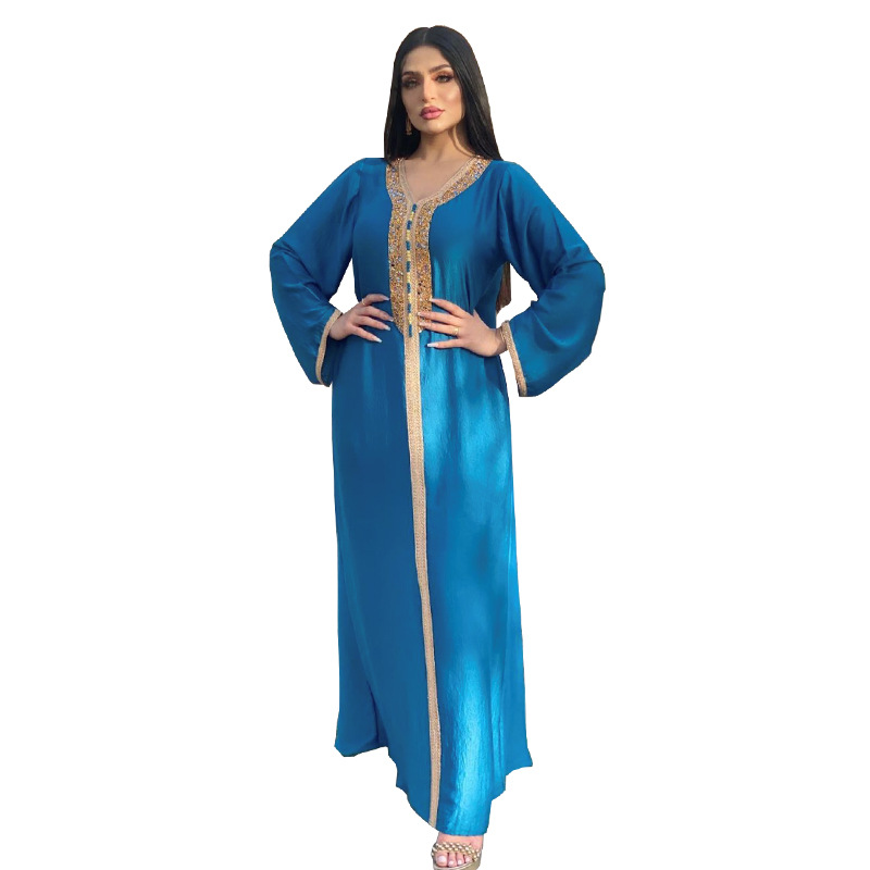 MD Eid Abaya Dubai Turkish Islamic Clothing Kaftan Long Dresses For Muslim Women Evening Gowns Malaysia Elegant Dresses