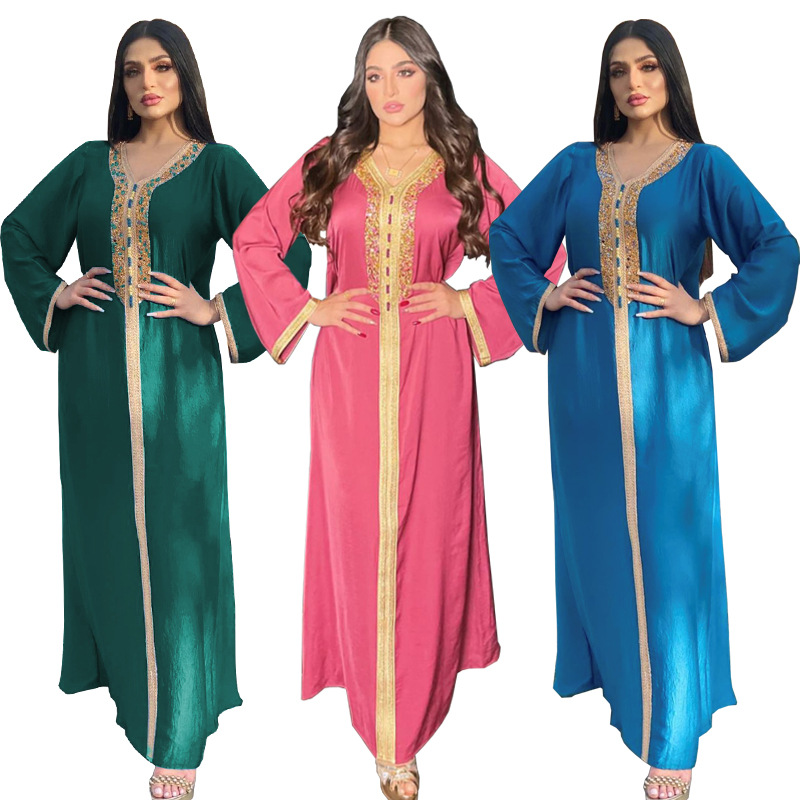 MD Eid Abaya Dubai Turkish Islamic Clothing Kaftan Long Dresses For Muslim Women Evening Gowns Malaysia Elegant Dresses