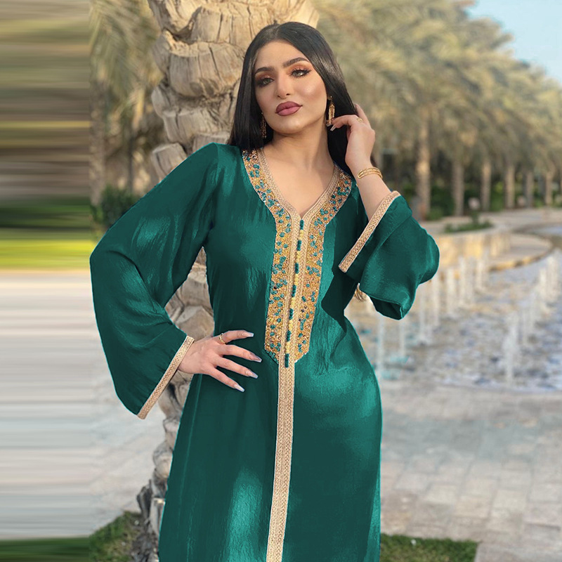 MD Eid Abaya Dubai Turkish Islamic Clothing Kaftan Long Dresses For Muslim Women Evening Gowns Malaysia Elegant Dresses