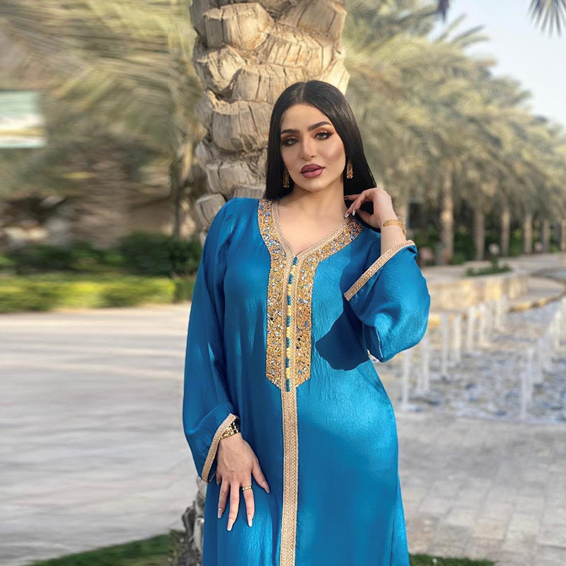 MD Eid Abaya Dubai Turkish Islamic Clothing Kaftan Long Dresses For Muslim Women Evening Gowns Malaysia Elegant Dresses