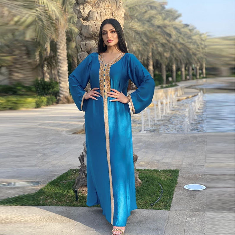 MD Eid Abaya Dubai Turkish Islamic Clothing Kaftan Long Dresses For Muslim Women Evening Gowns Malaysia Elegant Dresses