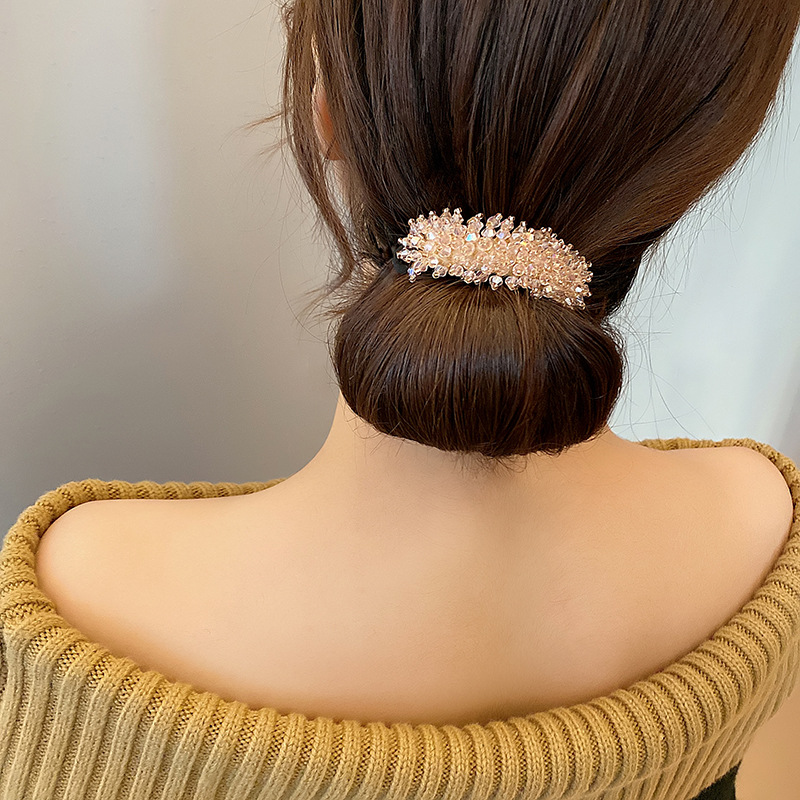 Vintage Rhinestone Pearl Hairpin Bun Hairstyle Hair Stick Women Elegant Bridal Hairband Hair Maker Tools Hair Accessories
