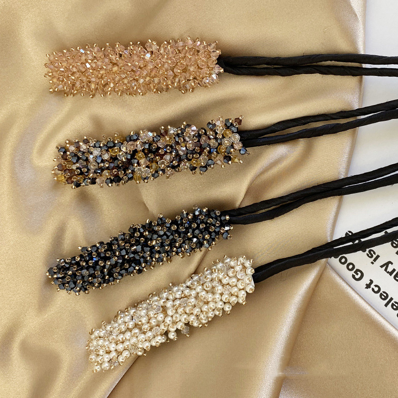 Vintage Rhinestone Pearl Hairpin Bun Hairstyle Hair Stick Women Elegant Bridal Hairband Hair Maker Tools Hair Accessories