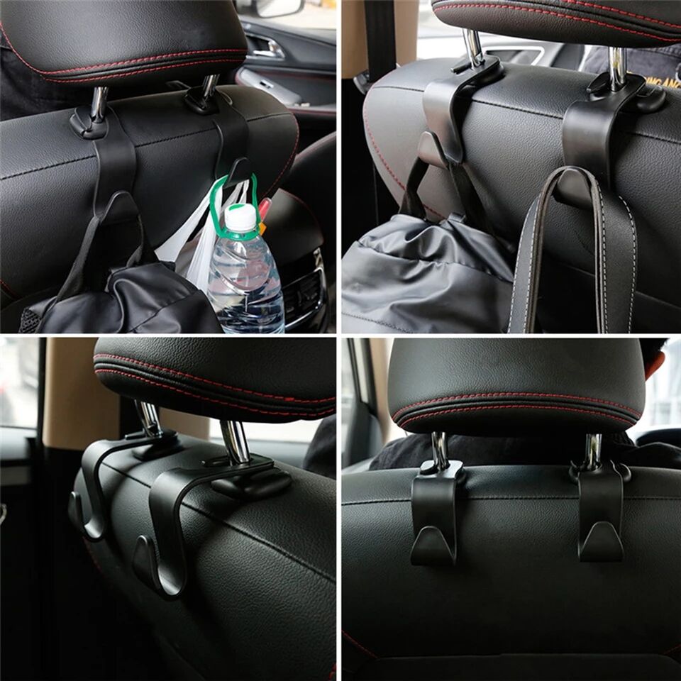 2/4Pcs Universal Car Seat Hooks Rear Interior Accessories Hanging Cloth Handbags  Hanger Auto Back Seat Organizer