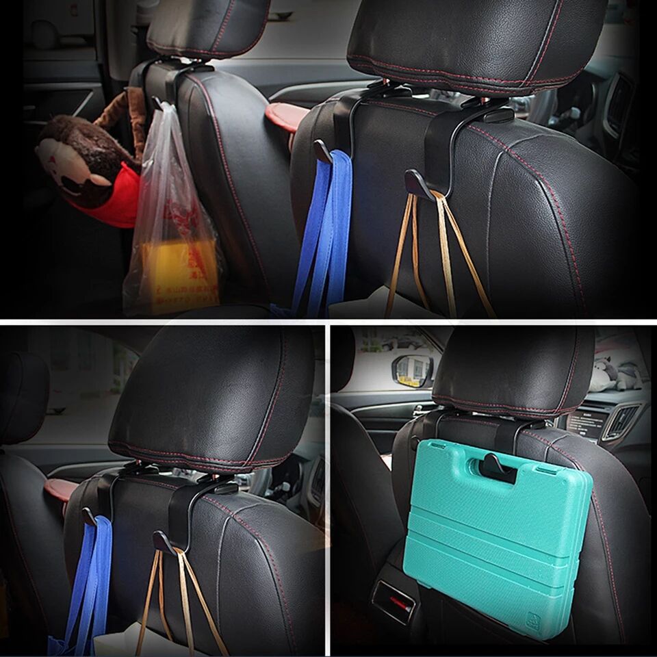 2/4Pcs Universal Car Seat Hooks Rear Interior Accessories Hanging Cloth Handbags  Hanger Auto Back Seat Organizer