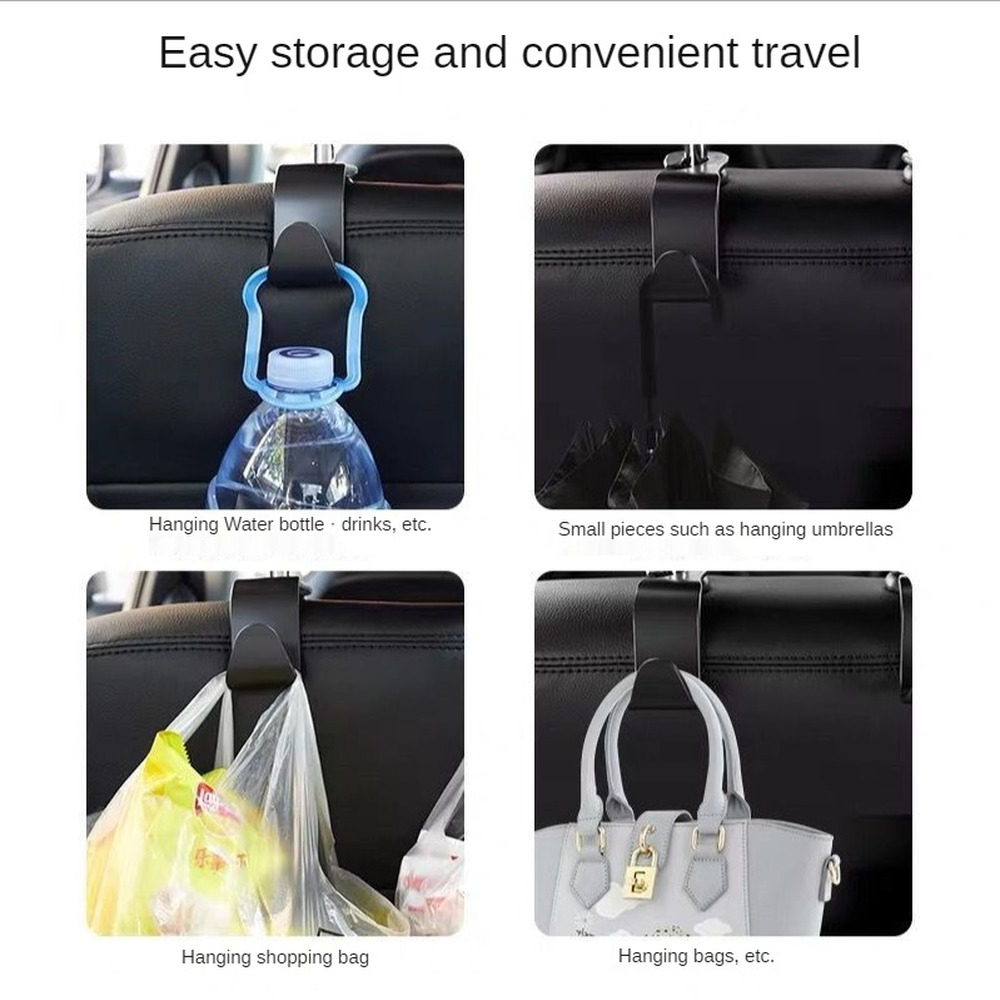 2/4Pcs Universal Car Seat Hooks Rear Interior Accessories Hanging Cloth Handbags  Hanger Auto Back Seat Organizer