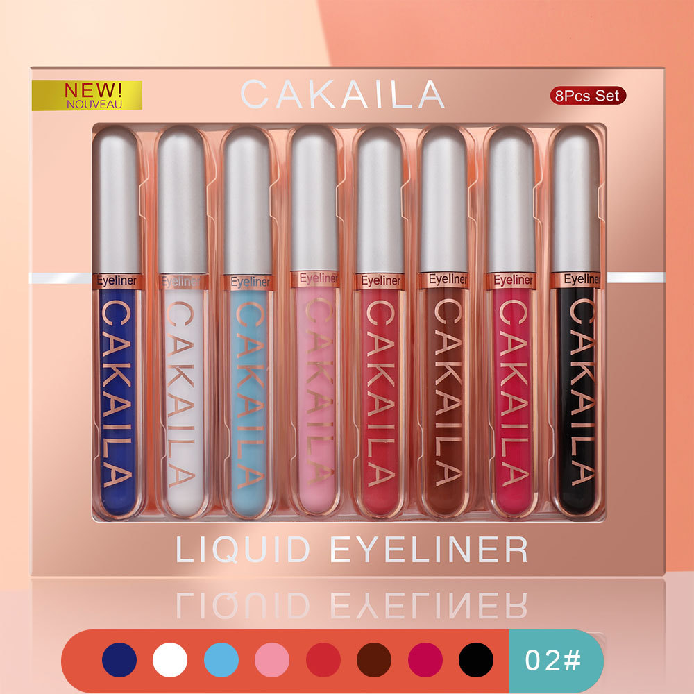 8PCS/Set Eyeliner Kit Makeup Waterproof Colorful Eye Liner Pen Eyes Make up Eyeshadow Cosmetics Liquid Eyeliners Set