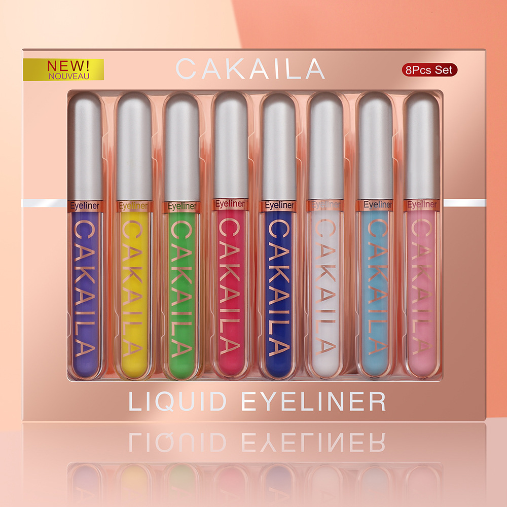 8PCS/Set Eyeliner Kit Makeup Waterproof Colorful Eye Liner Pen Eyes Make up Eyeshadow Cosmetics Liquid Eyeliners Set