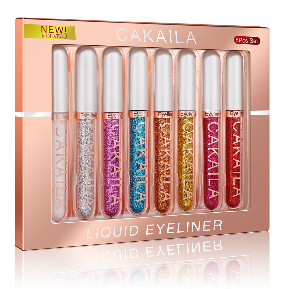 8PCS/Set Eyeliner Kit Makeup Waterproof Colorful Eye Liner Pen Eyes Make up Eyeshadow Cosmetics Liquid Eyeliners Set
