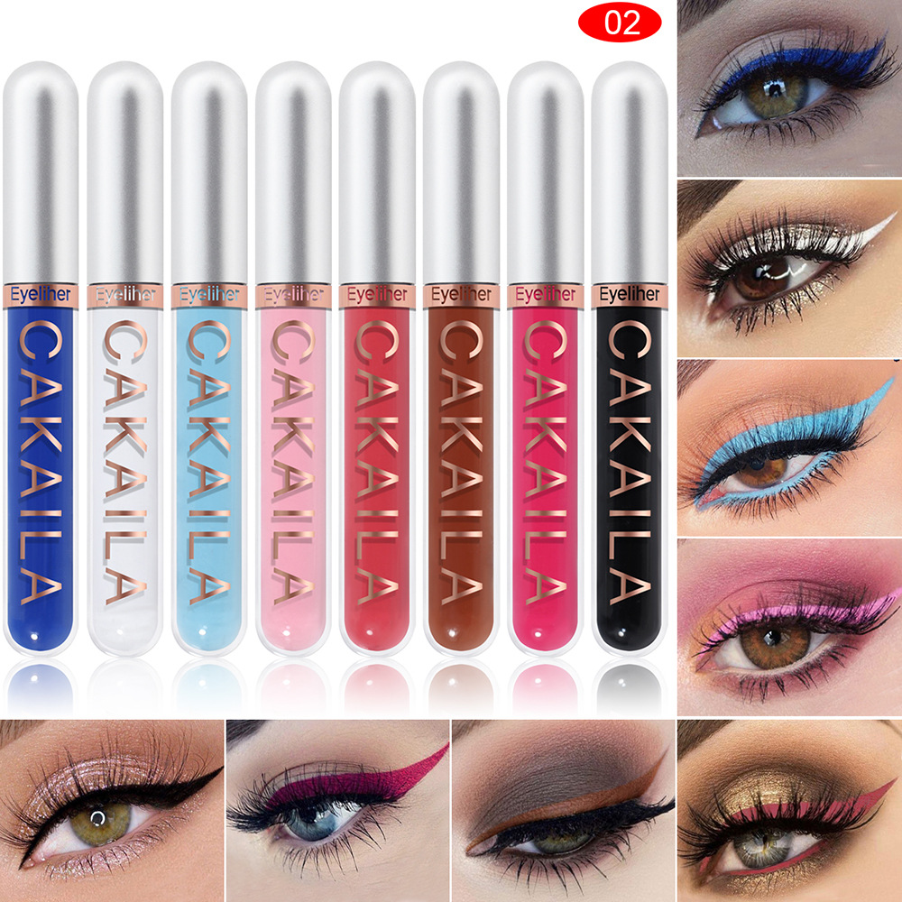 8PCS/Set Eyeliner Kit Makeup Waterproof Colorful Eye Liner Pen Eyes Make up Eyeshadow Cosmetics Liquid Eyeliners Set