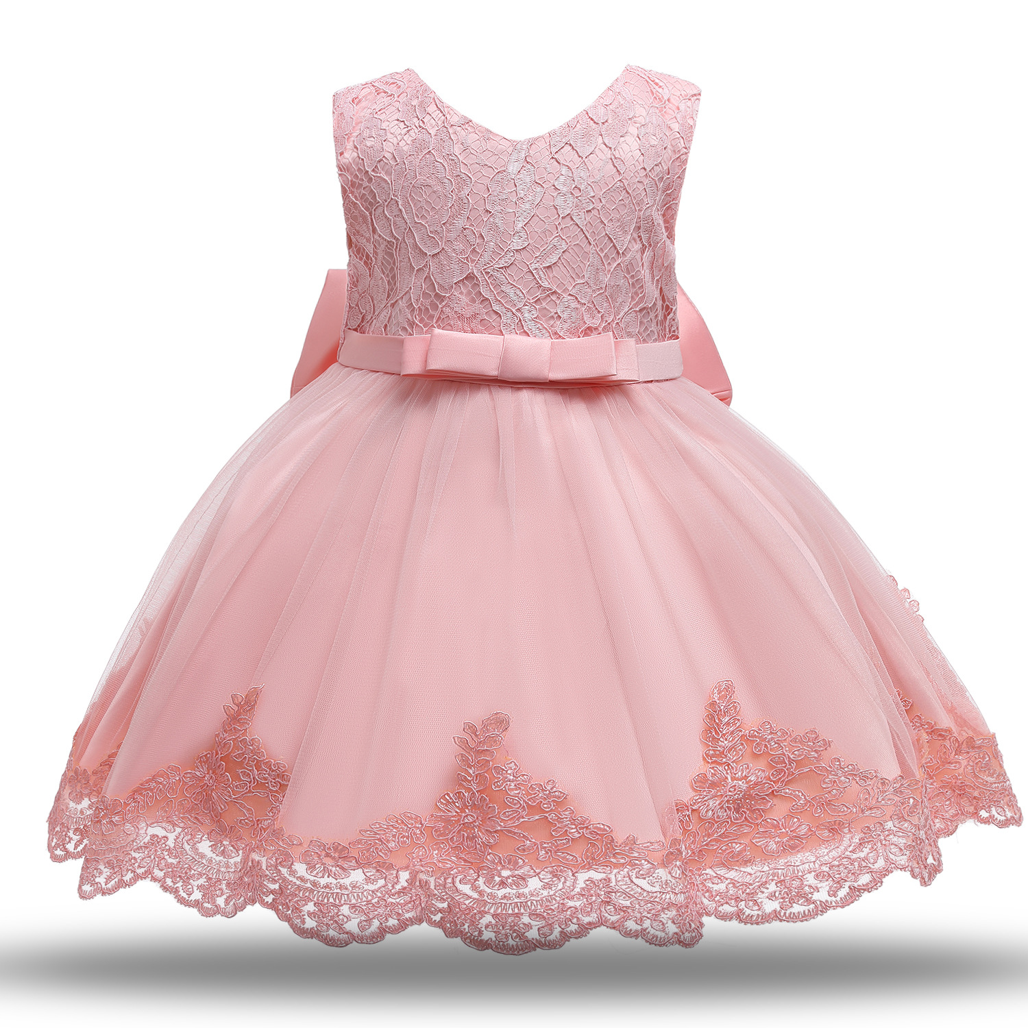 Girls Dresses Party Wedding Dress Christmas Clothing Princess Dress Flower Tutu Dress Kids Infant Baby Dress With Headband Gift