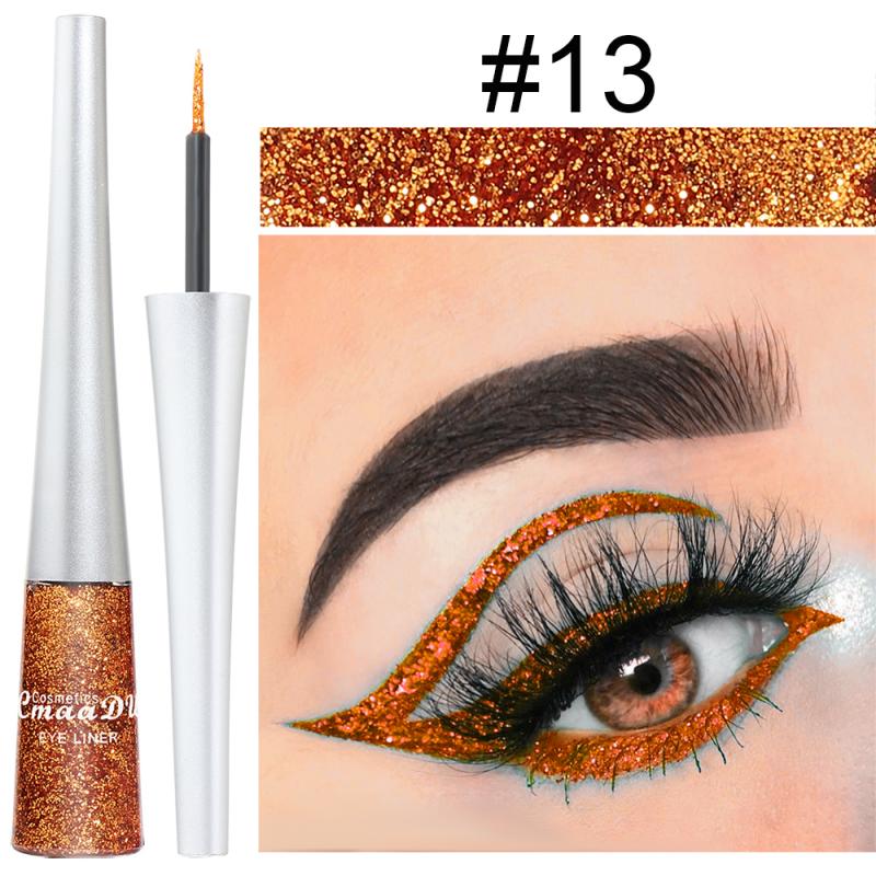 16PCS/Set Liquid Eyeliner Set Shiny Glitter Powder Gel Eyeliner Quick-drying Long Lasting Eye Liner Cosmetics Makeup Gifts