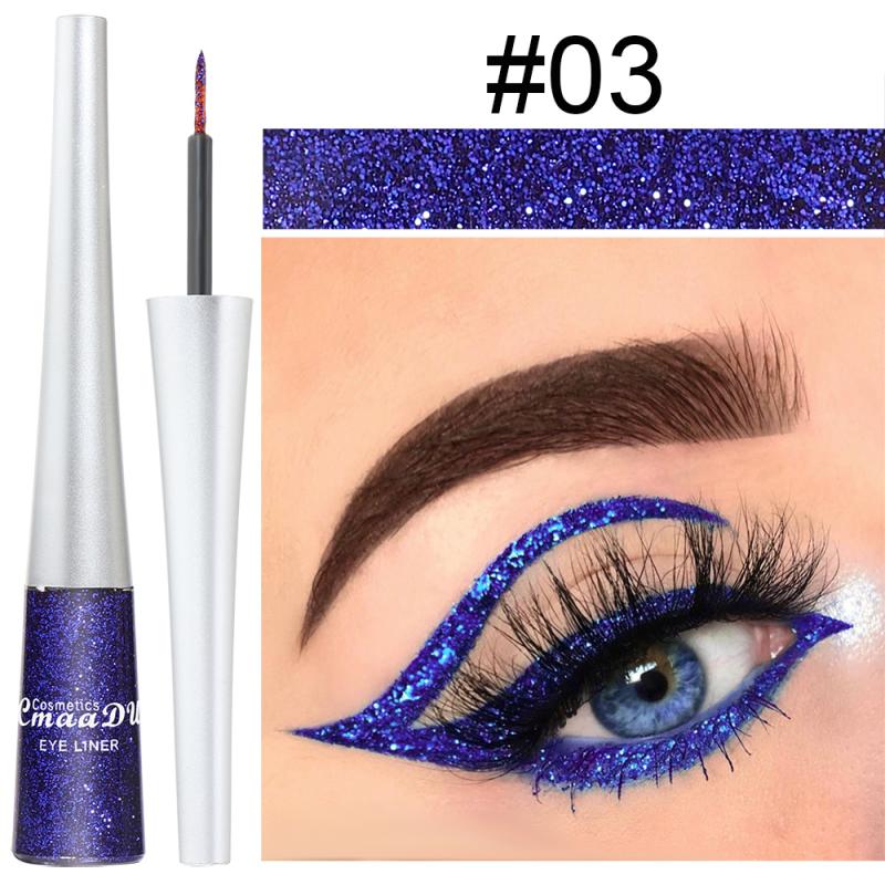 16PCS/Set Liquid Eyeliner Set Shiny Glitter Powder Gel Eyeliner Quick-drying Long Lasting Eye Liner Cosmetics Makeup Gifts