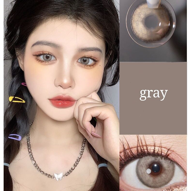 New 1Pair Eye Contact Lenses SIAM Color Cosmetic Contact Lenses Yearly Natural Colored Lenses  Eyeglasses With Storage Box