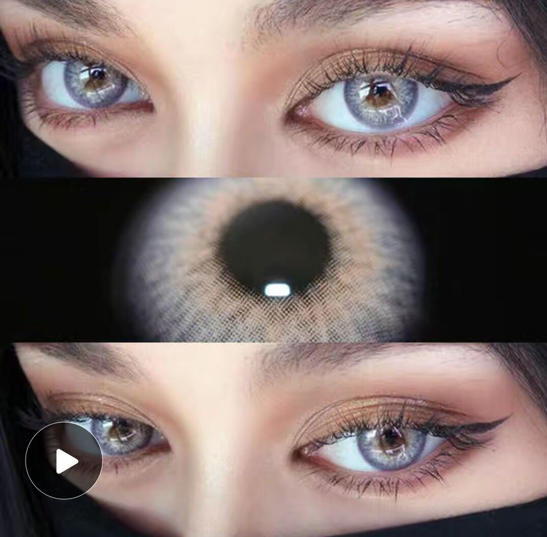 New 1Pair Eye Contact Lenses SIAM Color Cosmetic Contact Lenses Yearly Natural Colored Lenses  Eyeglasses With Storage Box