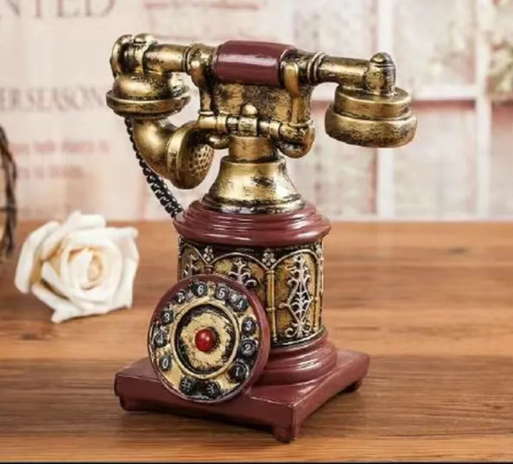 Vintage Rotary Telephone Money Box Piggy Bank Home Decoration  Retro Gift Old Phone Cabinet Ornaments Craft For Photography