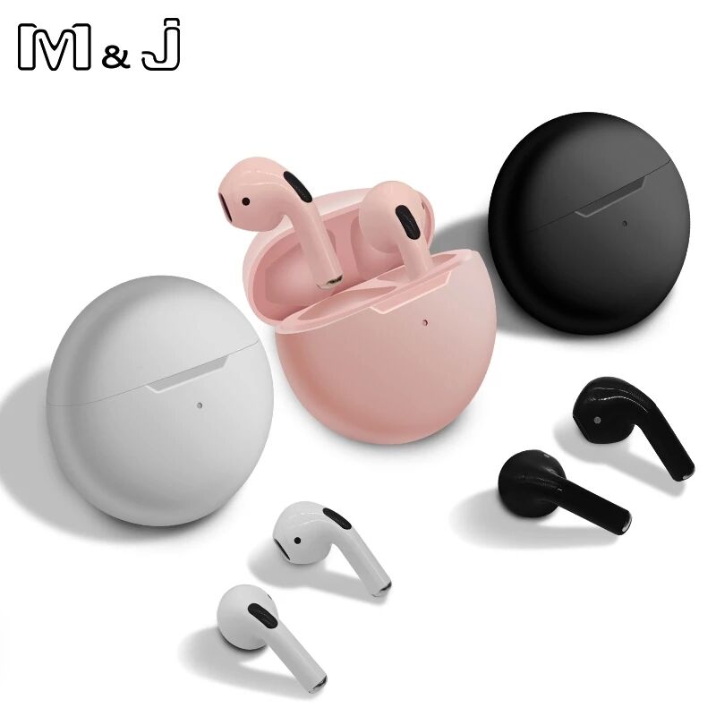 Pro6 TWS Wireless Earphones HiFi Earpiece With Mic Tws Bluetooth Earphones Noise Cancle Earpods For All Smart Phones