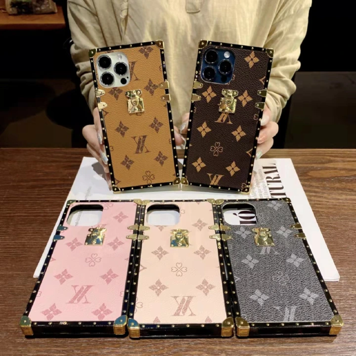 New Classic Phone Cases Square PU Leather Case  LV Case Phones Covers For iPhone Smart Phones