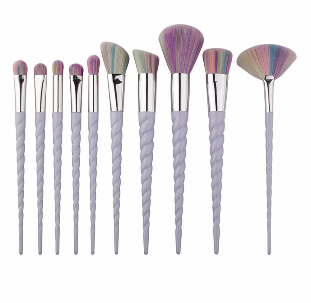10PCS Unicorn Makeup Brushes Sets Maquiagem Foundation Powder Cosmetic Blush Eyeshadow Women Beauty