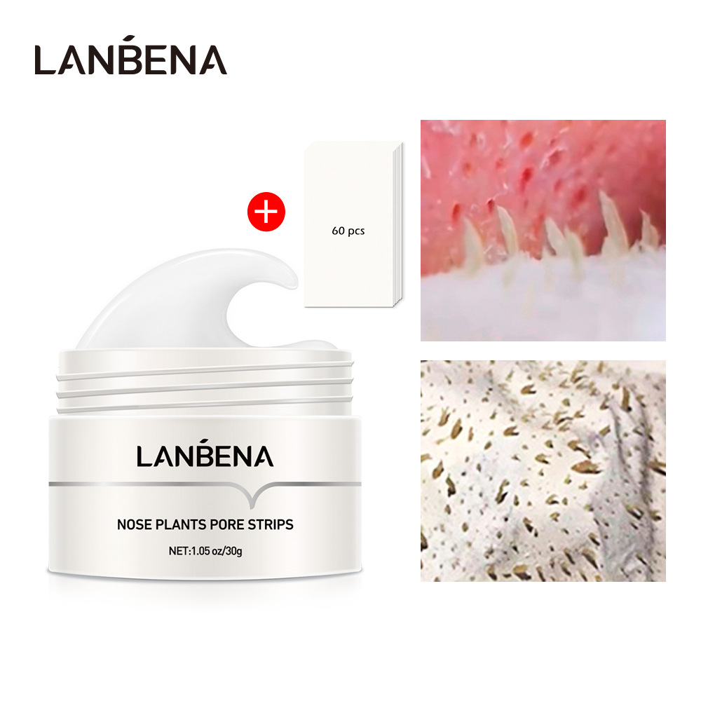 LANBENA Blackhead Remover Nose Face Mask Pore Strip Tearing Black Mask Peeling Acne Treatment  Deep Cleansing Skin Care
