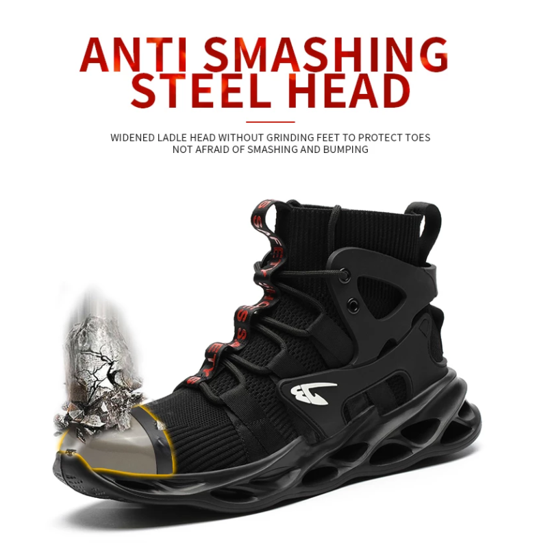 Men Work Boots Indestructible Safety Shoes Men Steel Toe Shoes Puncture-Proof Work Sneakers Male Shoes Adult Work Shoes