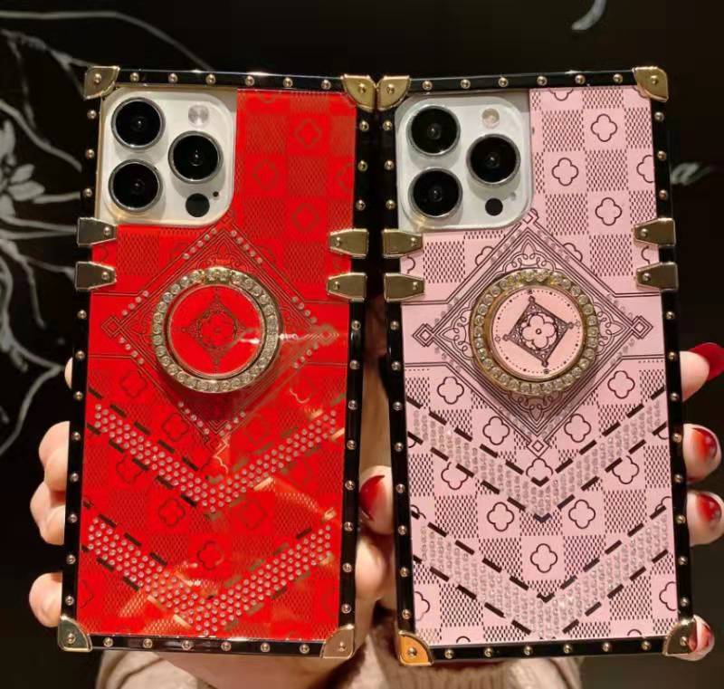 New Luxury Glitte Square Phone Case for Infinix Tecno iPhone Samsung OPPO Huawei Phones Covers