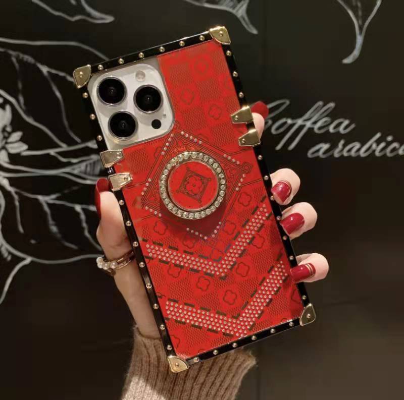 New Luxury Glitte Square Phone Case for Infinix Tecno iPhone Samsung OPPO Huawei Phones Covers