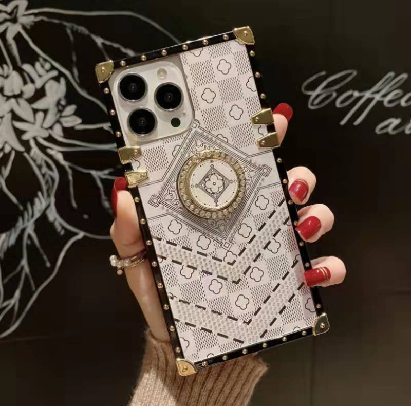 New Luxury Glitte Square Phone Case for Infinix Tecno iPhone Samsung OPPO Huawei Phones Covers