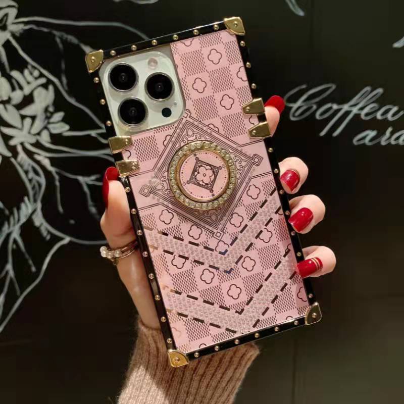 New Luxury Glitte Square Phone Case for Infinix Tecno iPhone Samsung OPPO Huawei Phones Covers