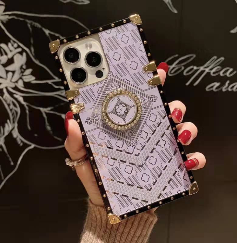 New Luxury Glitte Square Phone Case for Infinix Tecno iPhone Samsung OPPO Huawei Phones Covers
