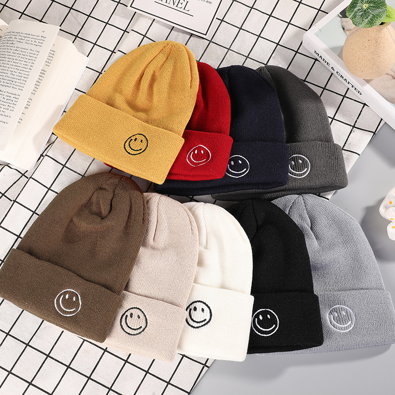 New Hats Smile Crochet knitting Beanie Hat For Women Men Children Girls And Boys Candy Color Kids Warm Caps