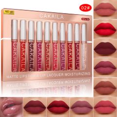 10PCS Lipsticks Set Long Lasting Nonstick Cup Makeup Cosmetics Kit For Girl Women Lipstick Makeup Cosmetics Lips INS Hot 02#