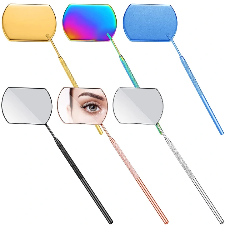 1PC Eyelash Mirror Makeup Mirror Magnifying Beauty Long Handle Mirror For Checking False Eyelashes Tools Extension Makeup Tool