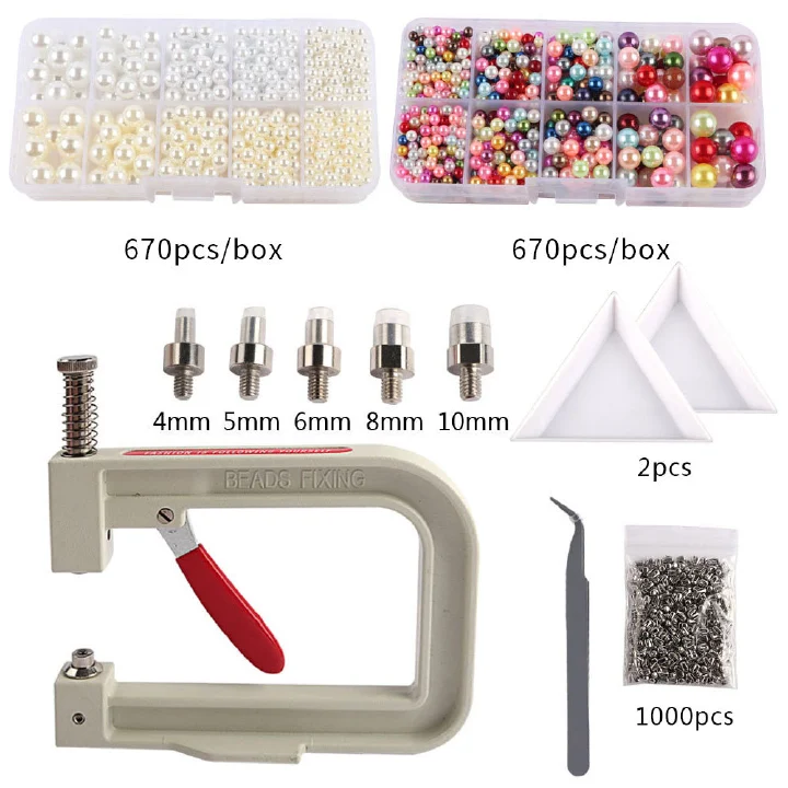 Pearl Setting Machine DIY Handmade Beads Hand Tools for Clothes Shoes Bags Hats Crafts Rivet Fixing Buttons Pearl Craft Tools